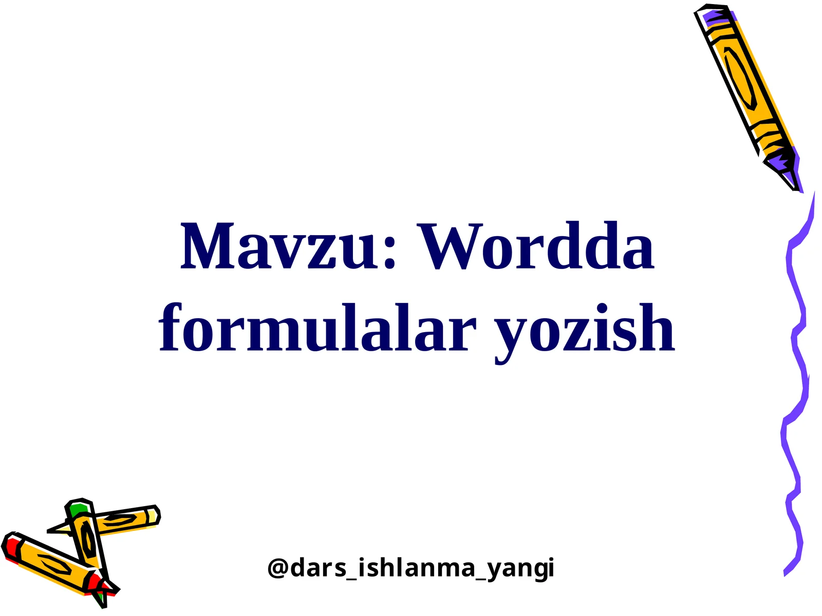 Wordda formulalar yozish