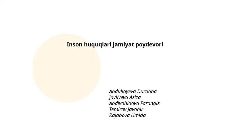 Inson Huquqlari Jamiyat Poydevori