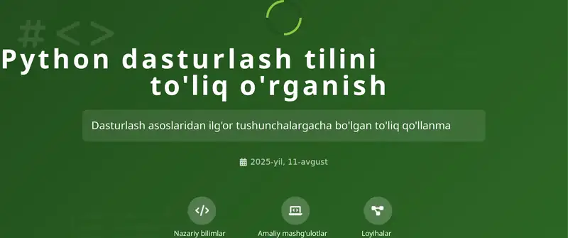 Pythondasturlashtili nito'liq o'rganish