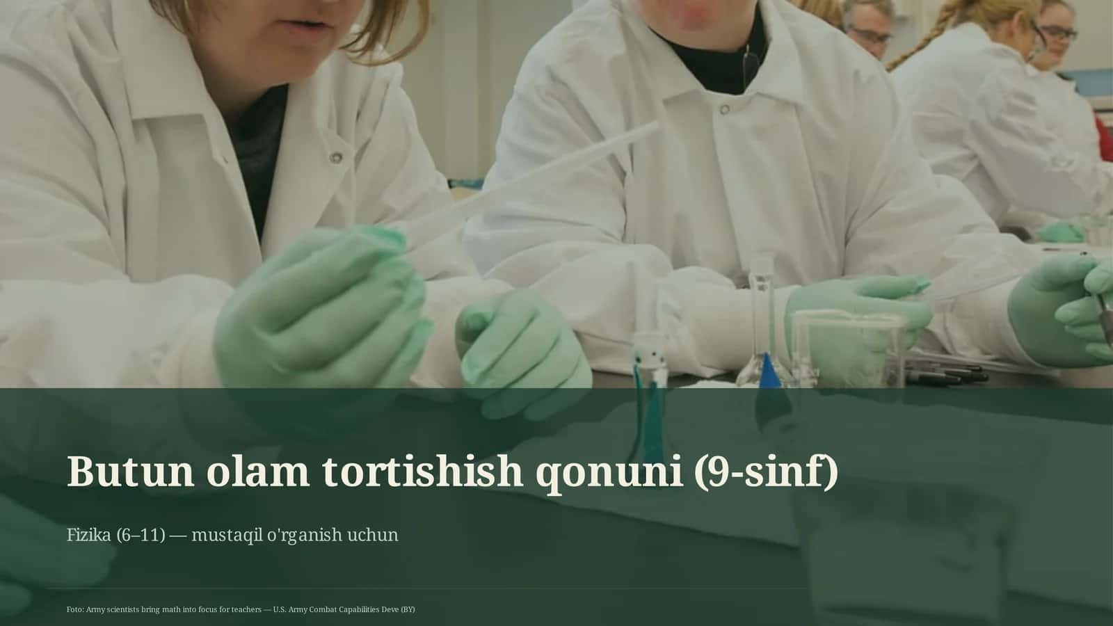 Butun olam tortishish qonuni (9-sinf)