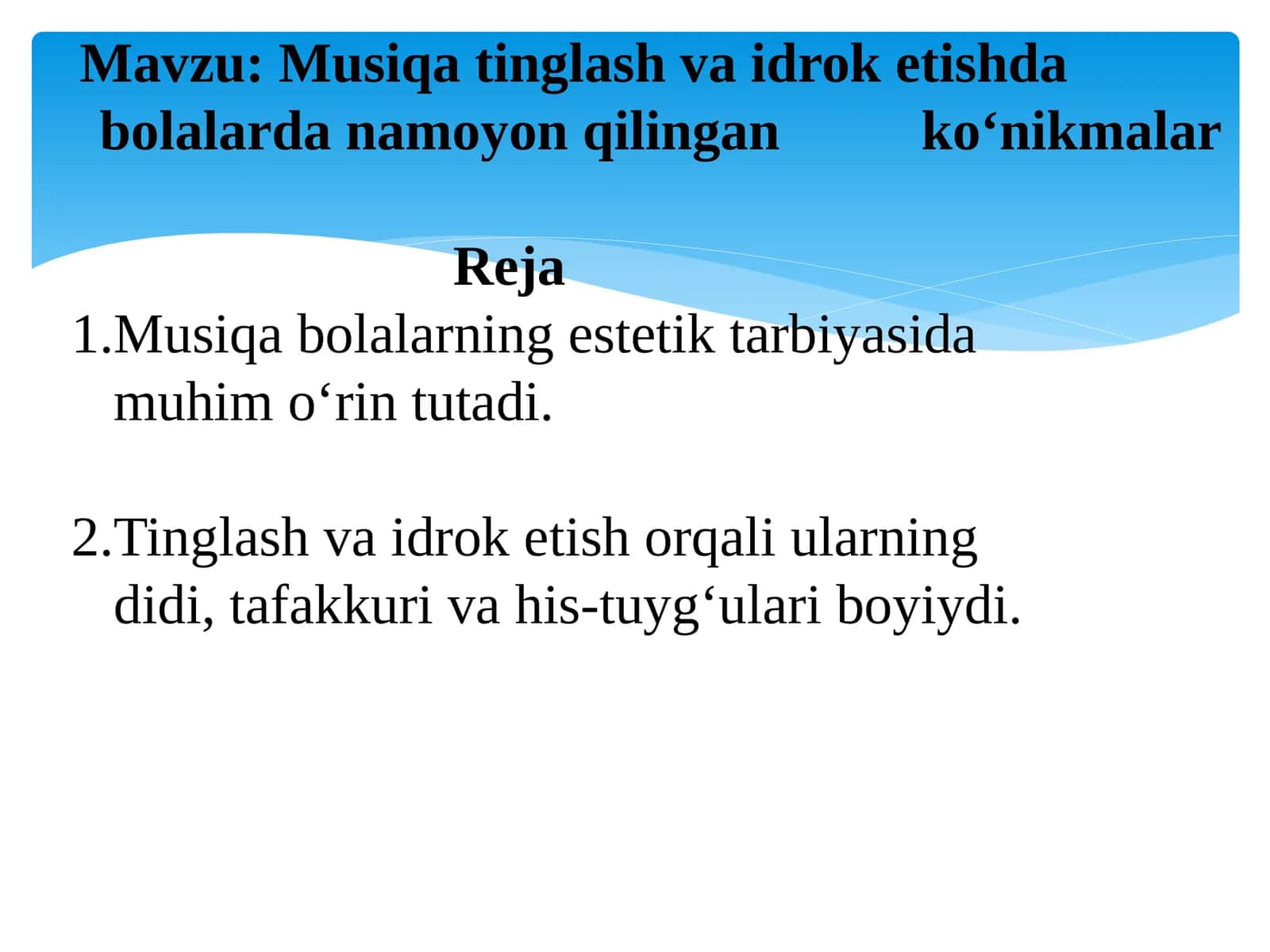 Musiqatinglash va idroketishda bolalardan amoyon qilinadigan komiklar
