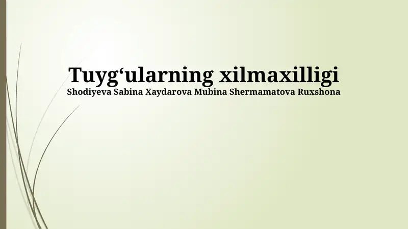 Hissiyotlar spektriga kirish