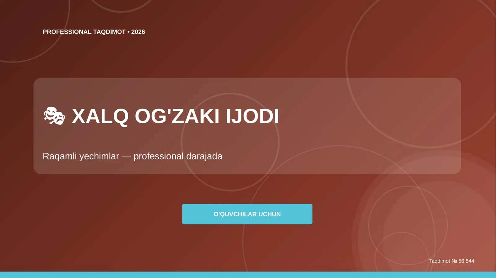 Xalq og'zaki ijodi: raqamli yechimlar (professional darajada)