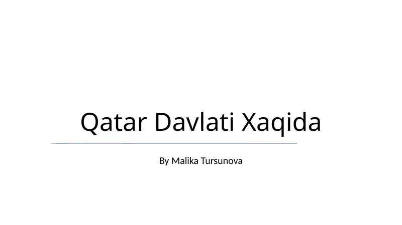 Qatar Davlati Xaqida