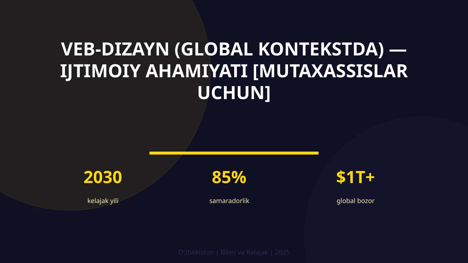 VEB-DIZAYN (GLOBAL KONTEKSTDA) — IJTIMOIY AHAMIYATI [MUTAXASSISLAR UCHUN]