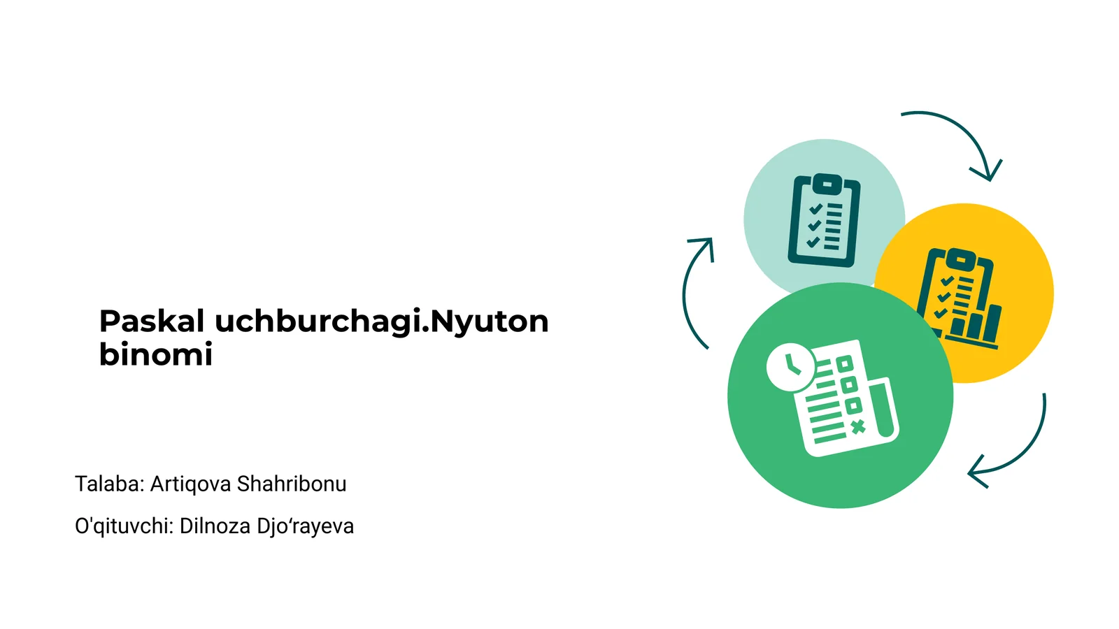 Paskal uchburchagi.Nyuton binomi