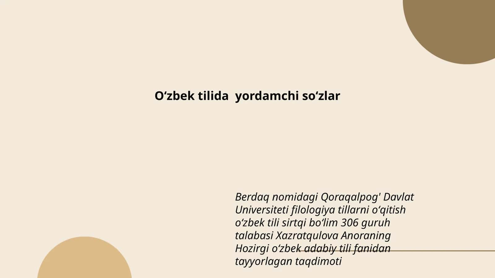 Hozirgi oʻzbek adabiy tili fanidan taqdimot