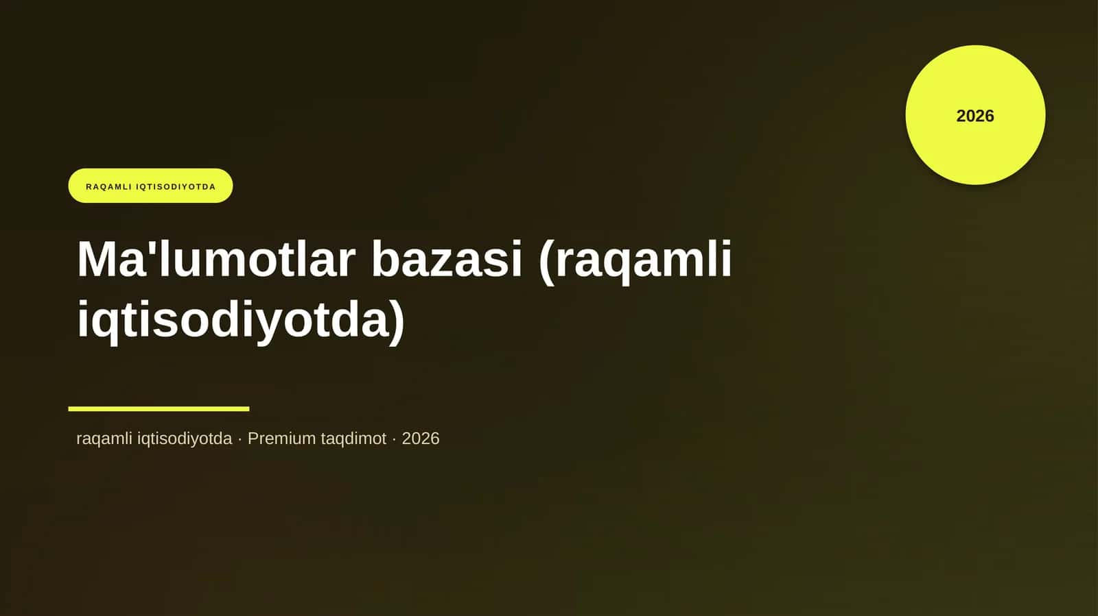 Ma'lumotlar bazasi (raqamli iqtisodiyotda)