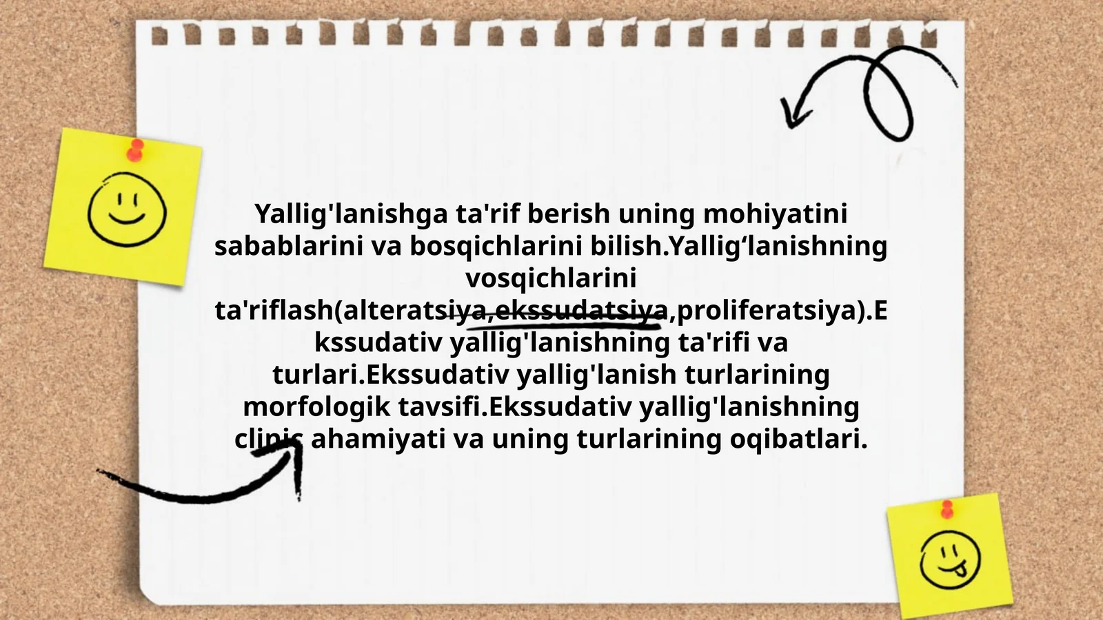 Yallig'lanishga ta'rif berish uning mohiyatini sabablarini va bosqichlarini bilish