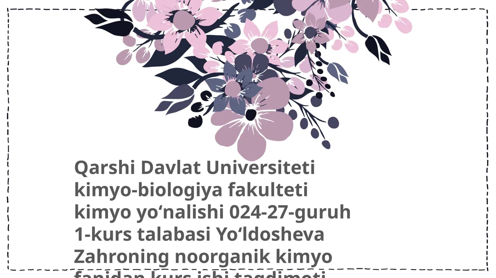 Fizik-kimyoviy xossalari