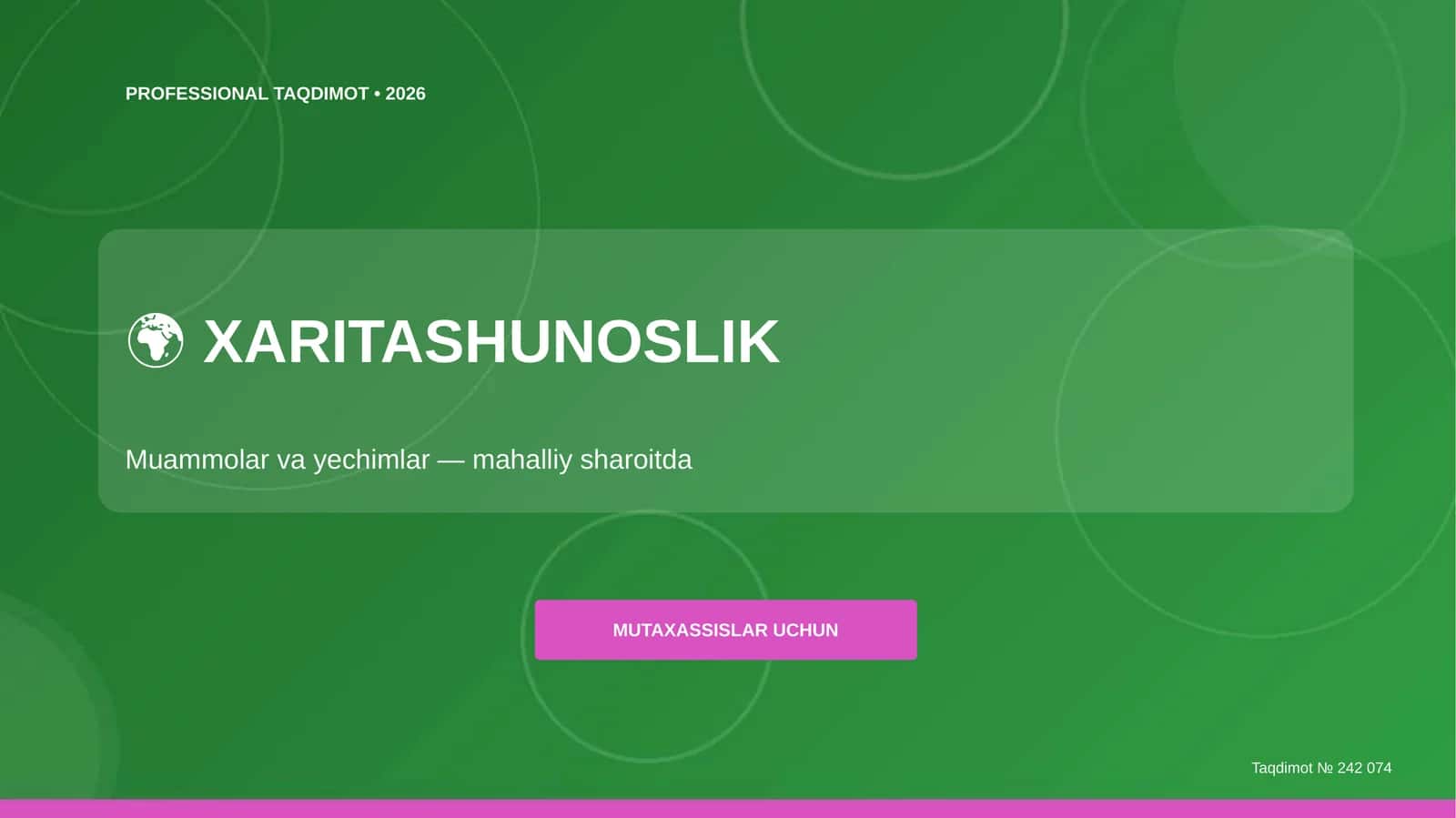 Xaritashunoslik: Muammolar va Yechimlar
