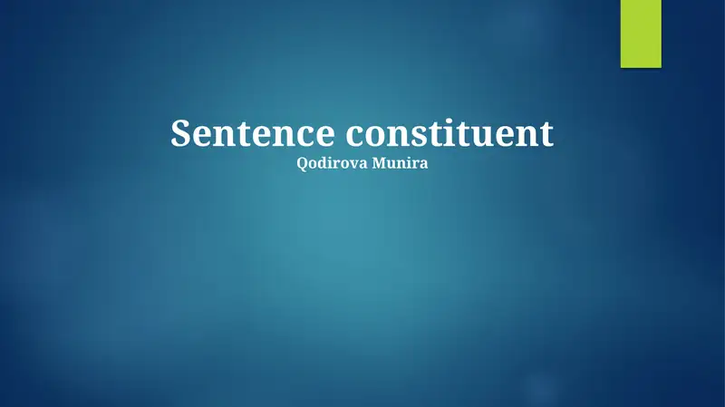 Sentence constituent