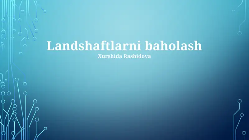 Landshaftlarni baholash