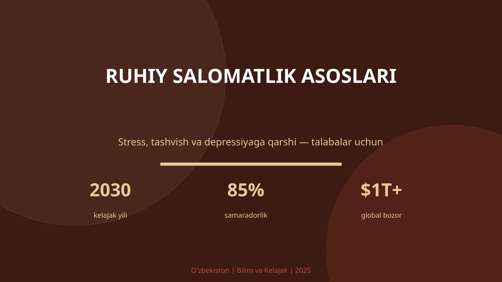 RUHIY SALOMATLIK ASOSLARI