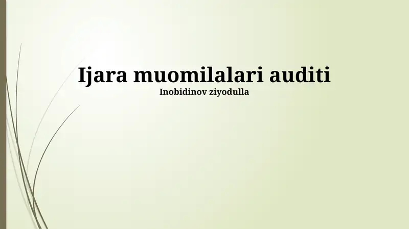 Ijara muomilalari auditi