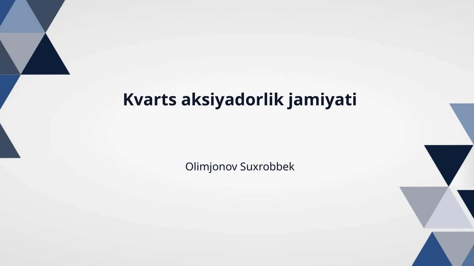 Kvarts aksiyadorlik jamiyati
