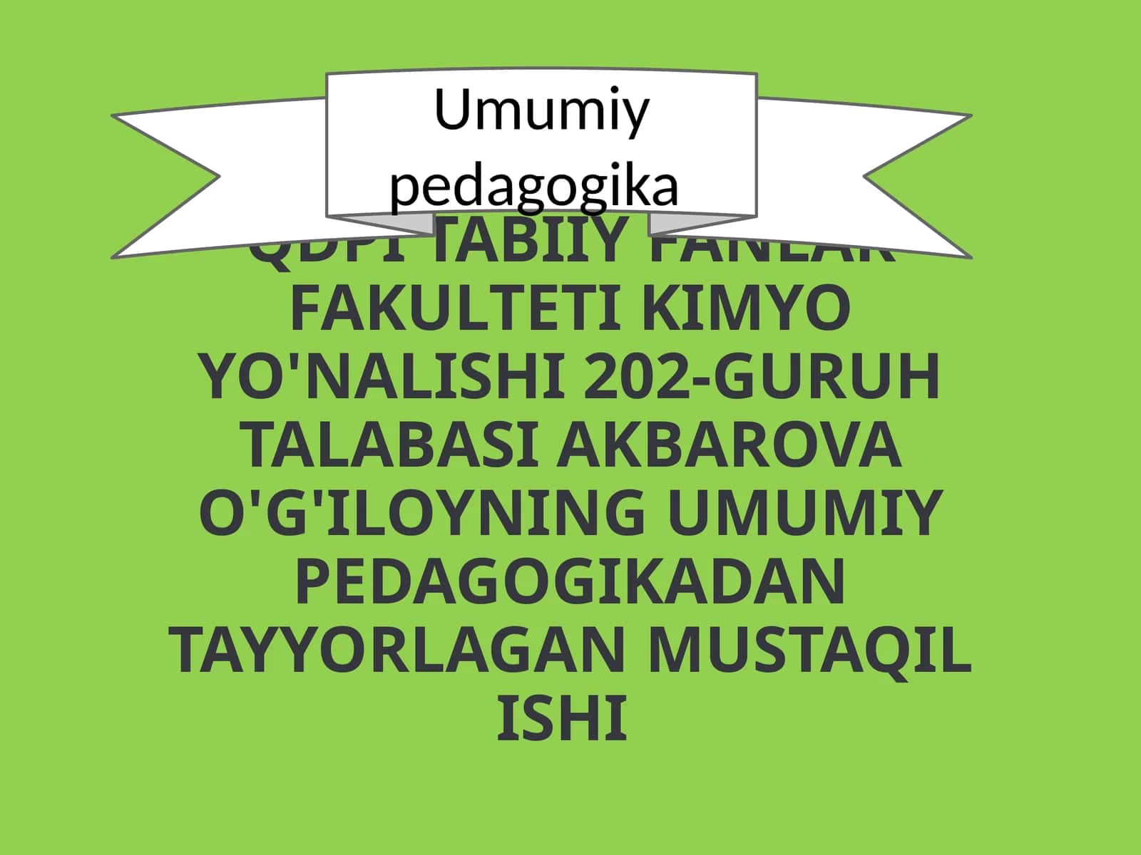 KIMYO YO'NALISHI 202-GURUH