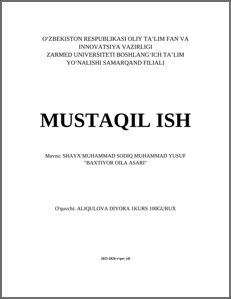 Baxtiyor oila asari