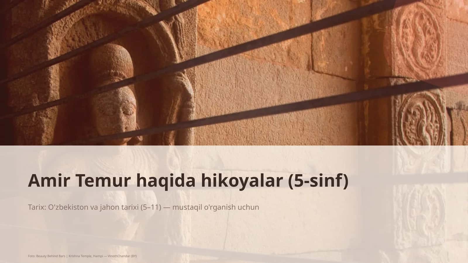 Amir Temur haqida hikoyalar (5-sinf)