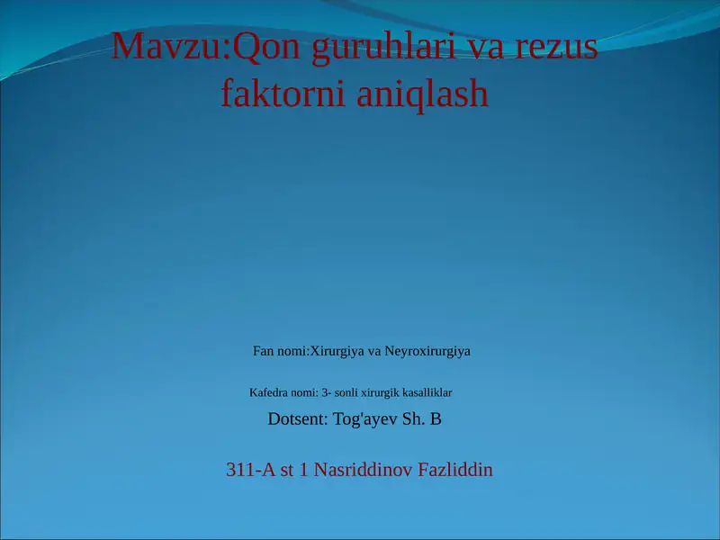 qon guruhlari