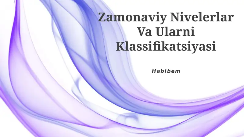 Zamonaviy Nivelerlar Va Ularni Klassifikatsiyasi