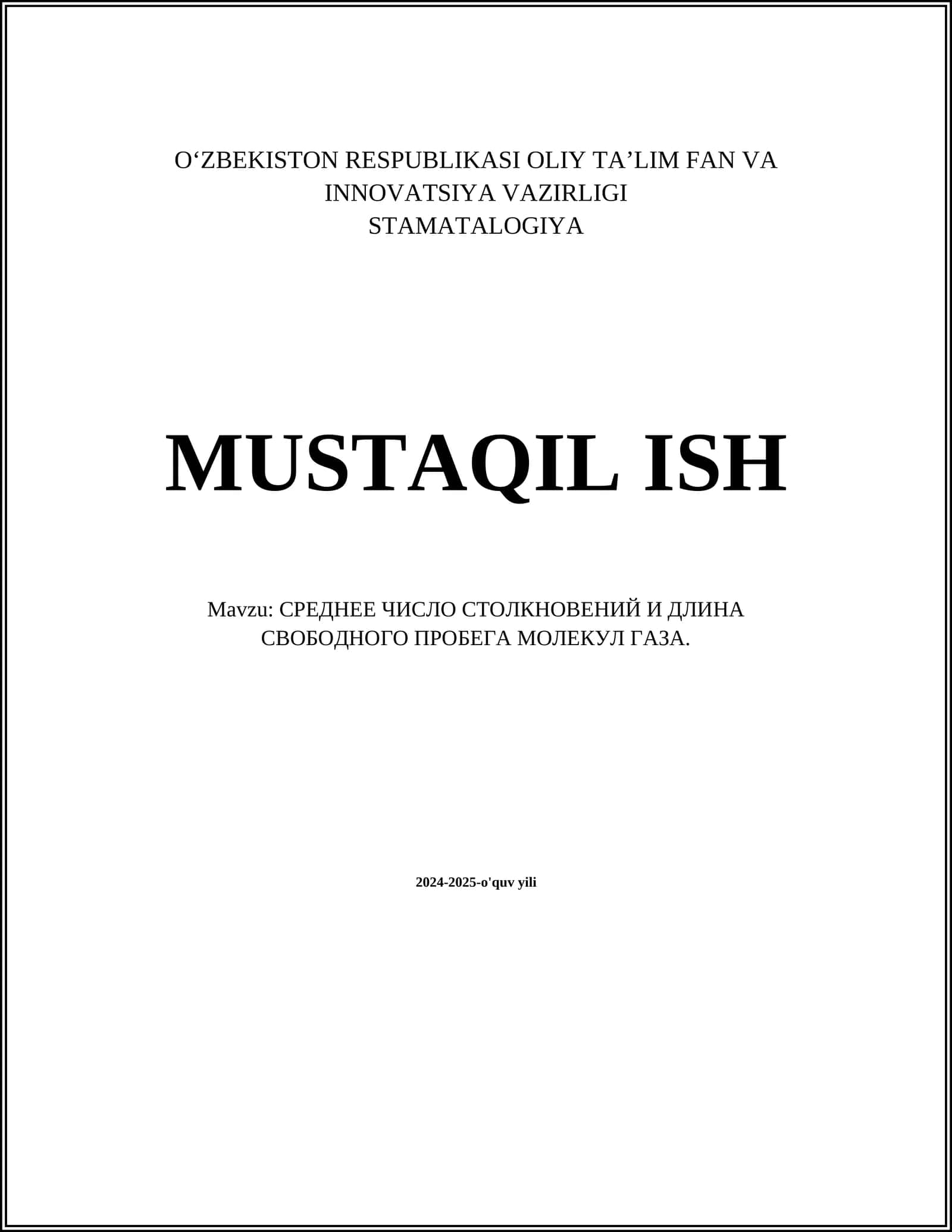 Molekulalararo To'qnashuvlar