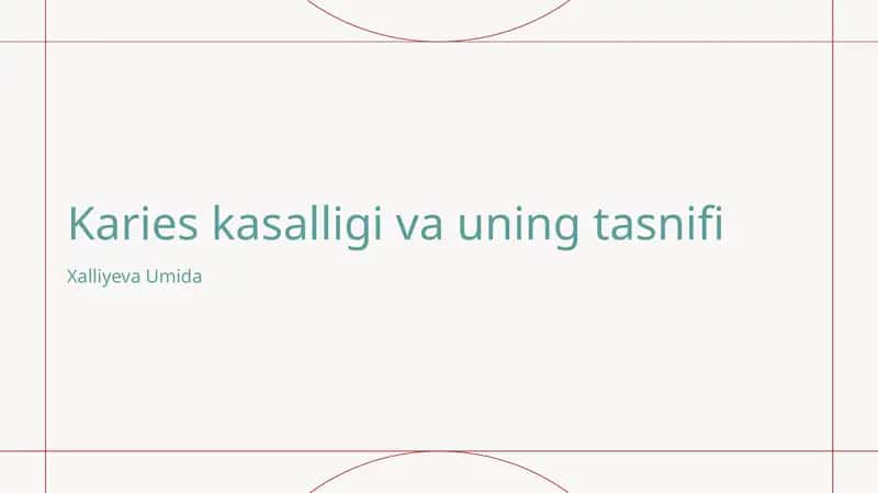 Tish kariesi va uning sabablari