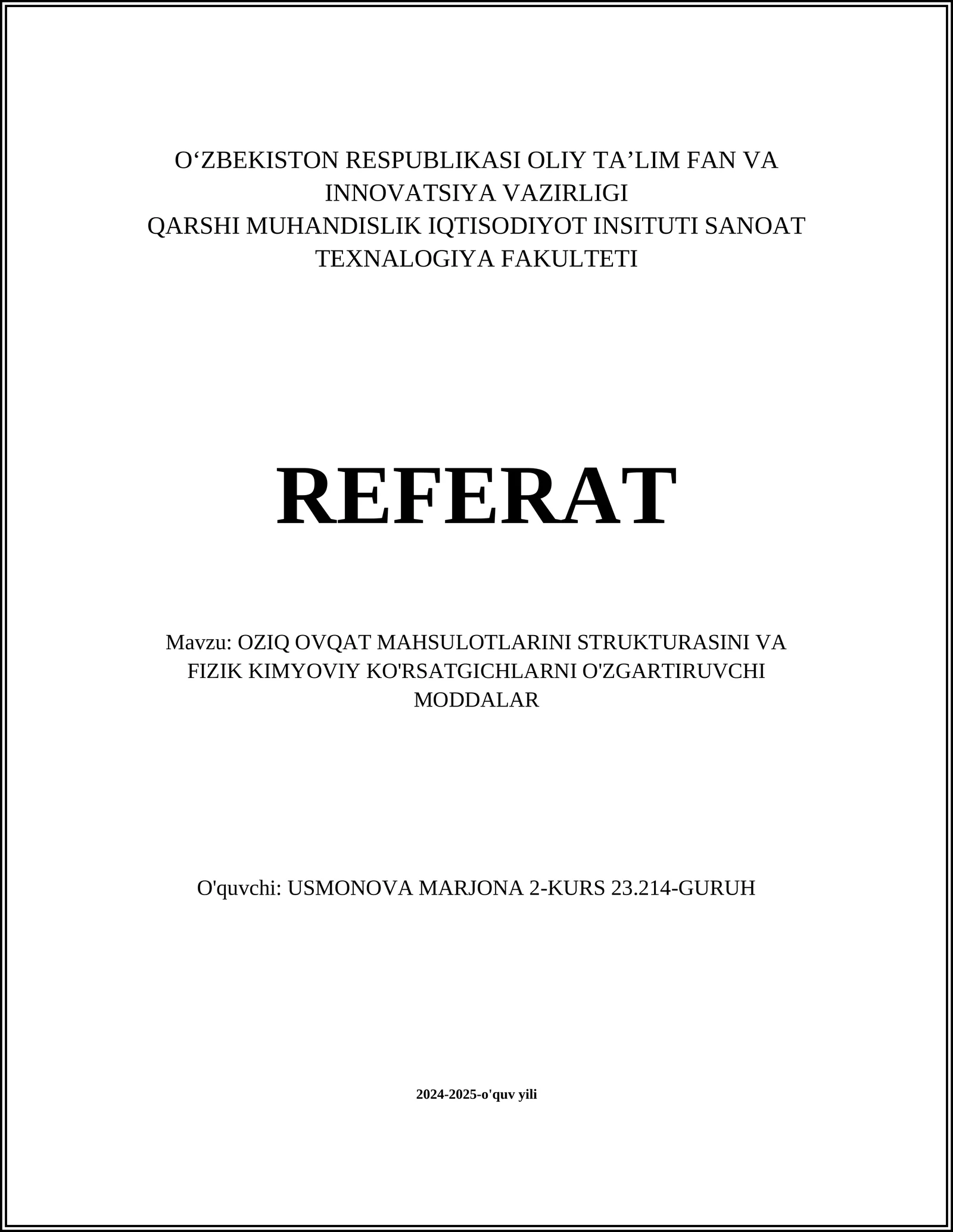 Oziq-ovqat mahsulotlari strukturasini o'zgartiruvchi moddalar