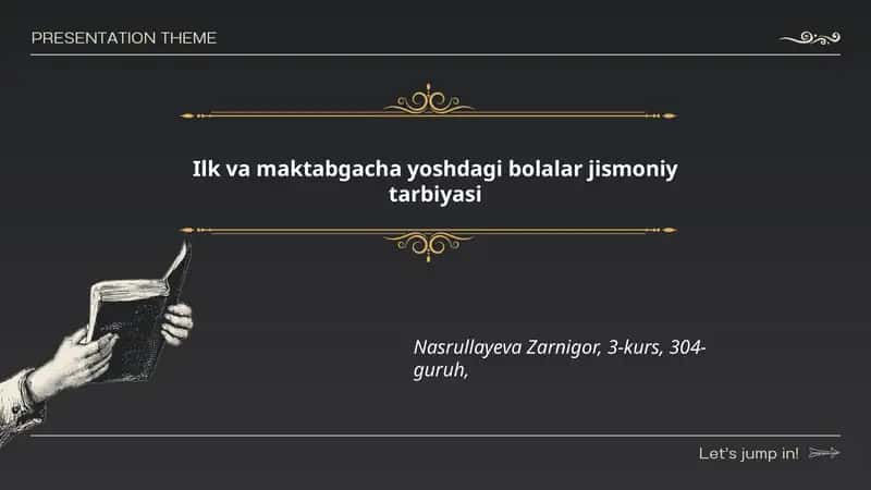 Ilk va maktabgacha yoshdagi bolalar jismoniy tarbiyasi