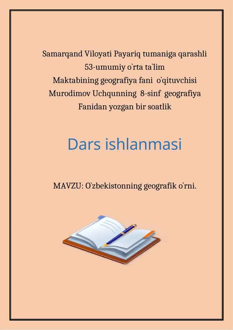 Dars ishlanmasi