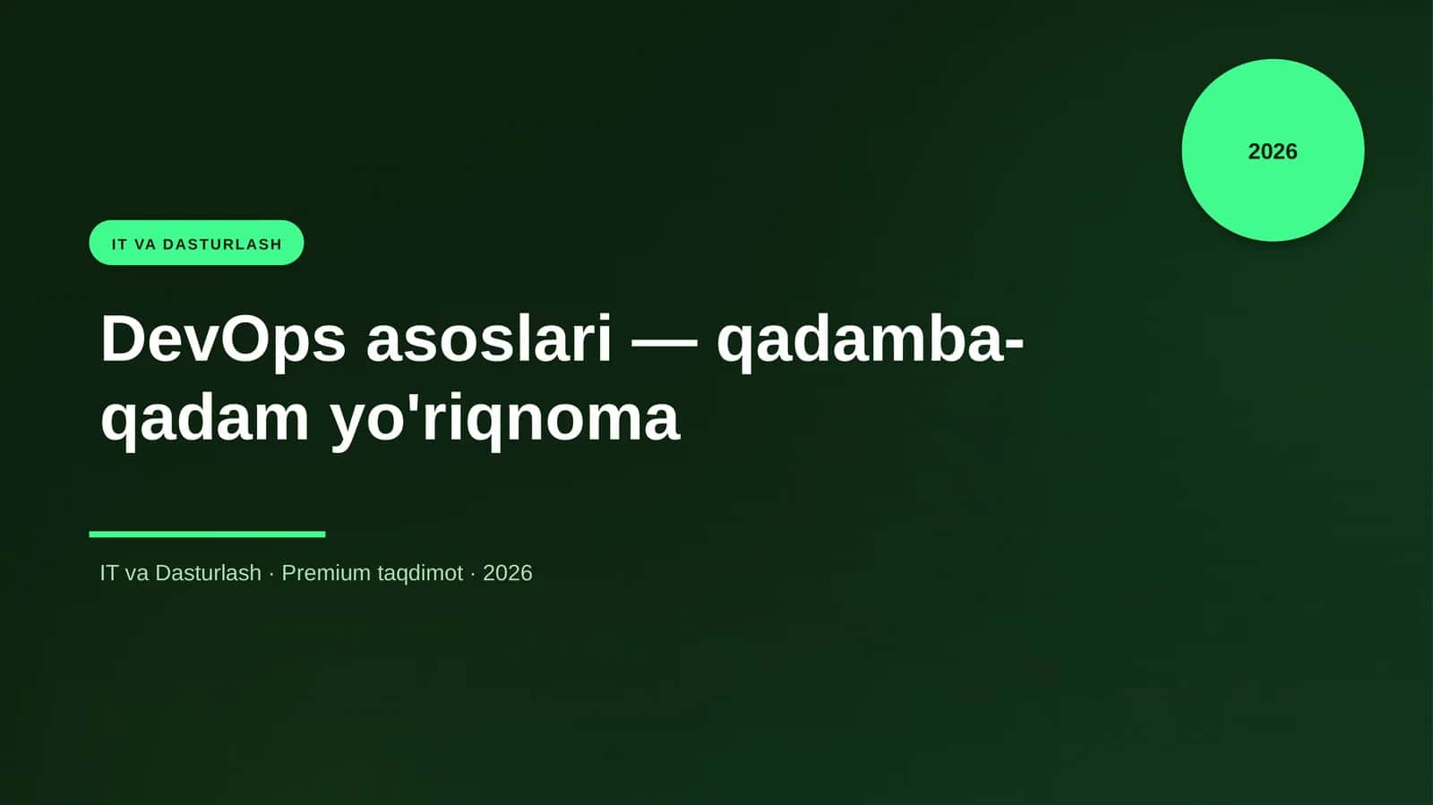 DevOps asoslari — qadamba-qadam yo'riqnoma