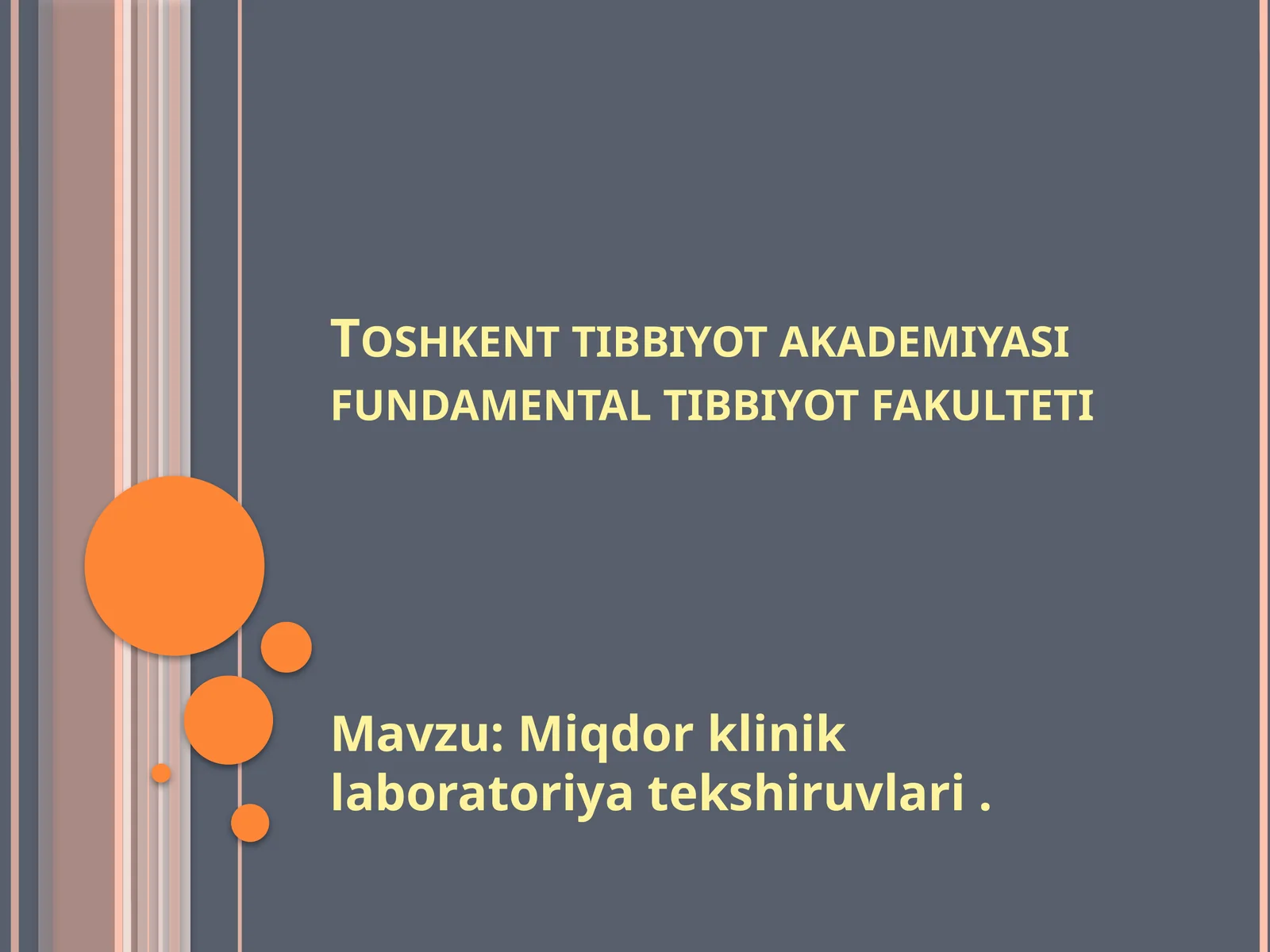 Miqdor klinik laboratoriya tekshiruvi