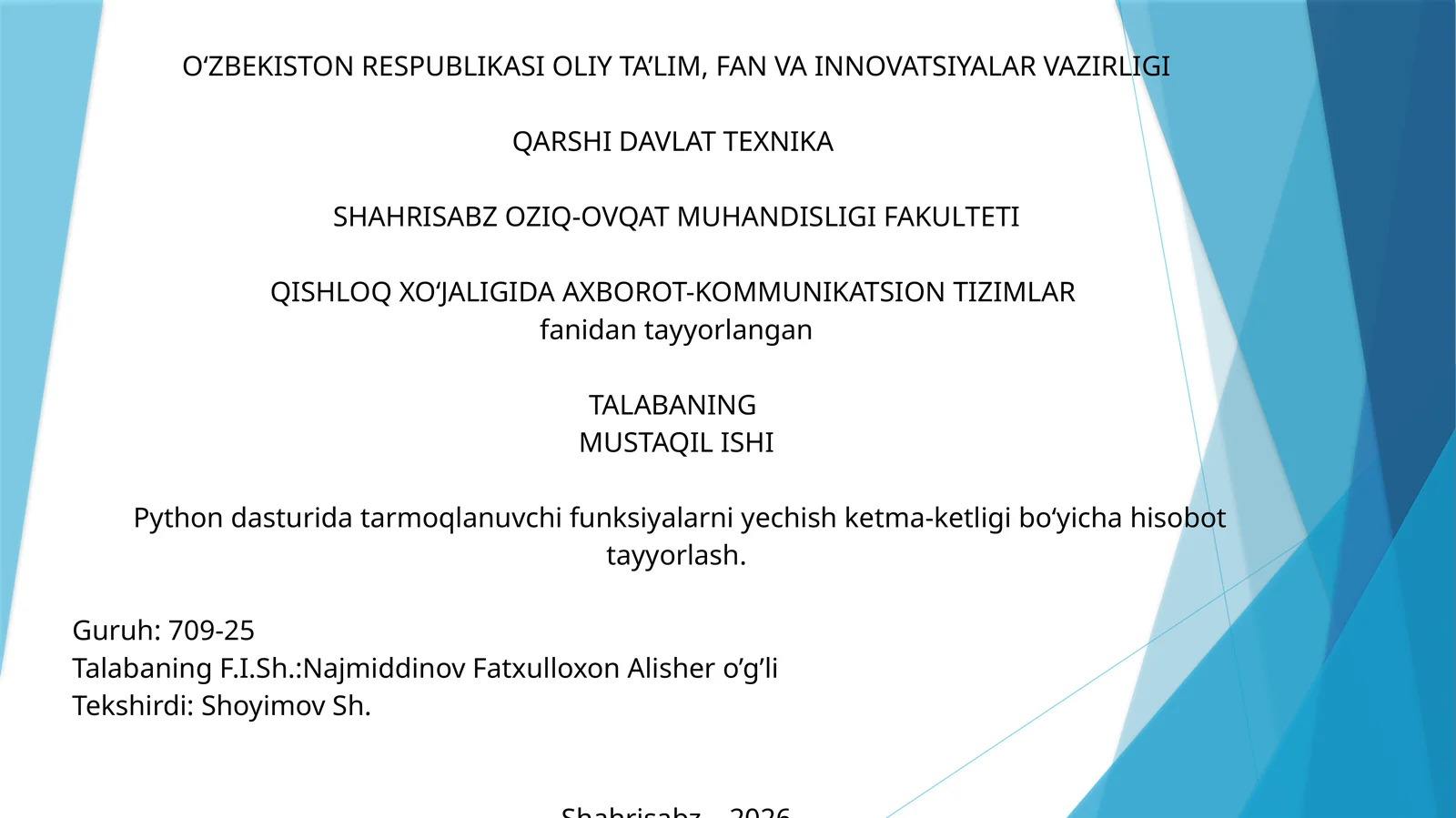 Axborot-Kommunikatsion Tizimlar