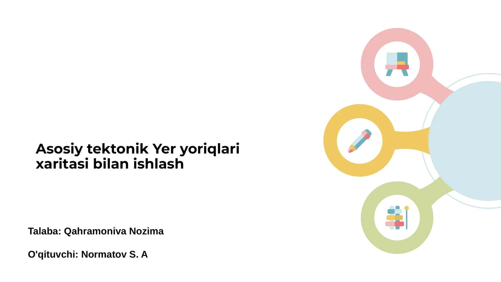 Asosiy tektonik Yer yoriqlari xaritasi bilan ishlash