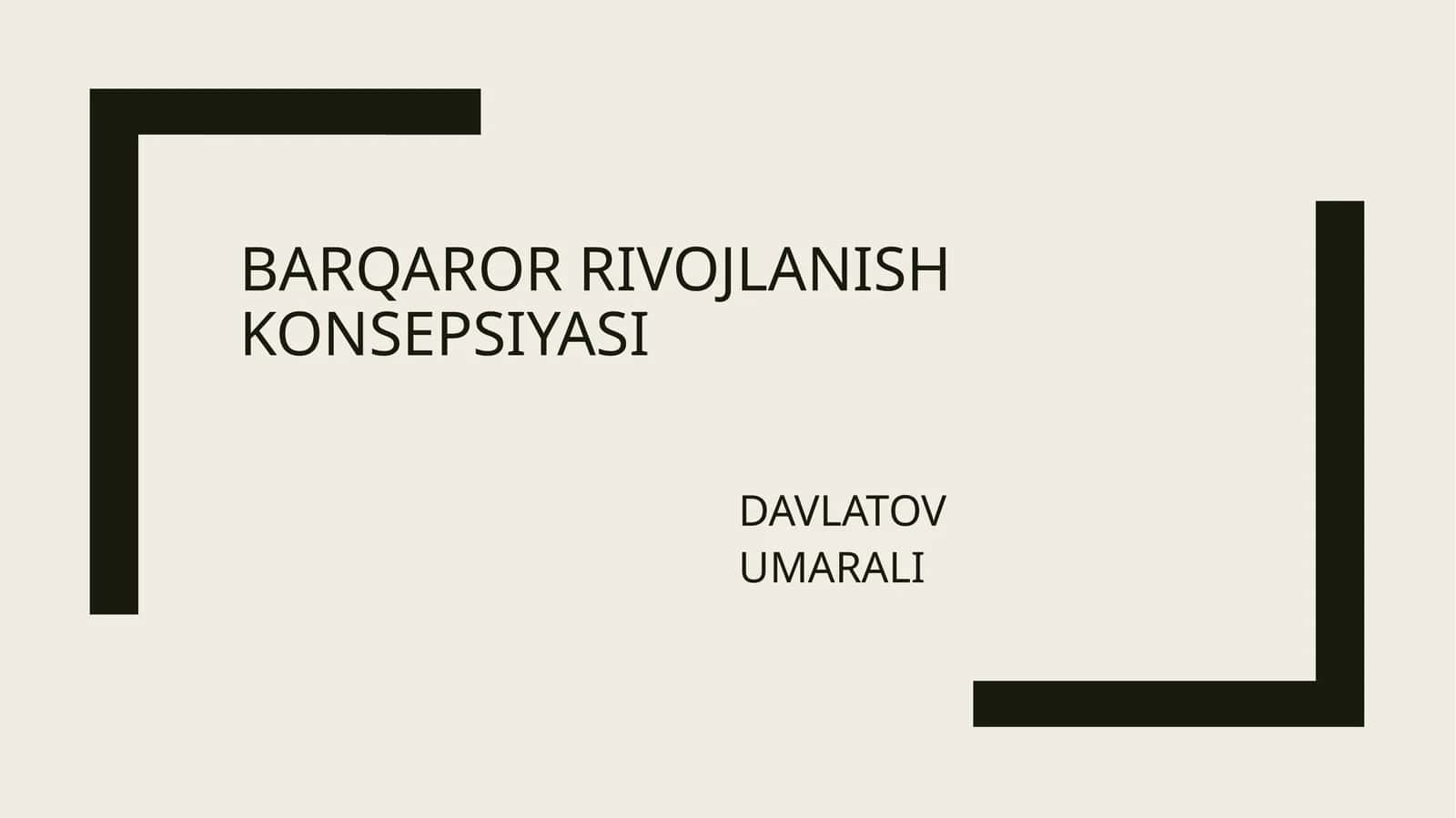 BARQAROR RIVOJLANISH KONSEPSIYASI