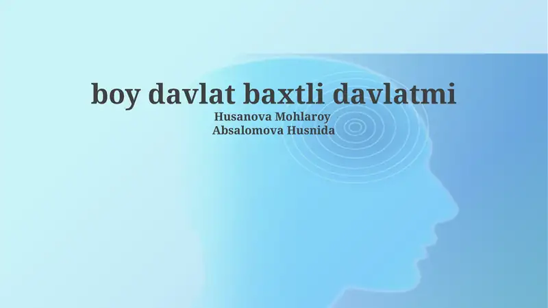 Boy davlat baxtli davlatmi