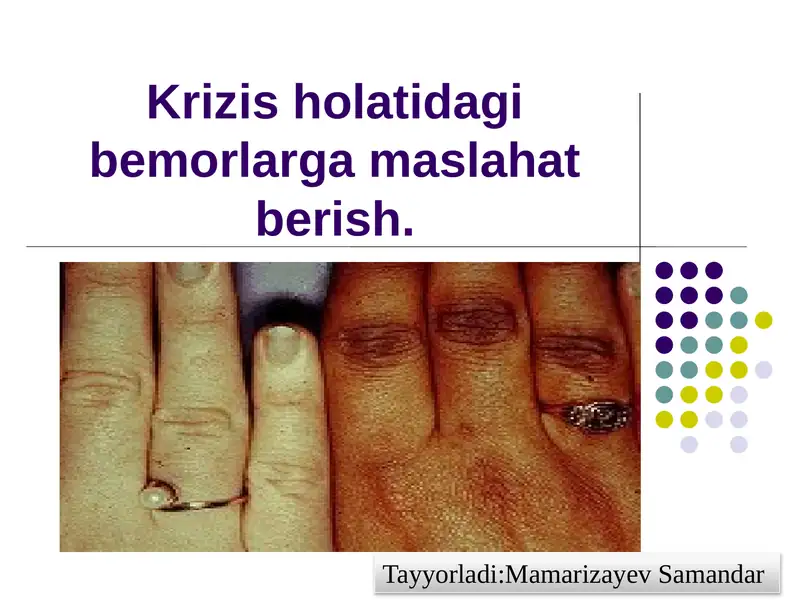 Krizisholatidagibemorlargamaslahatberish