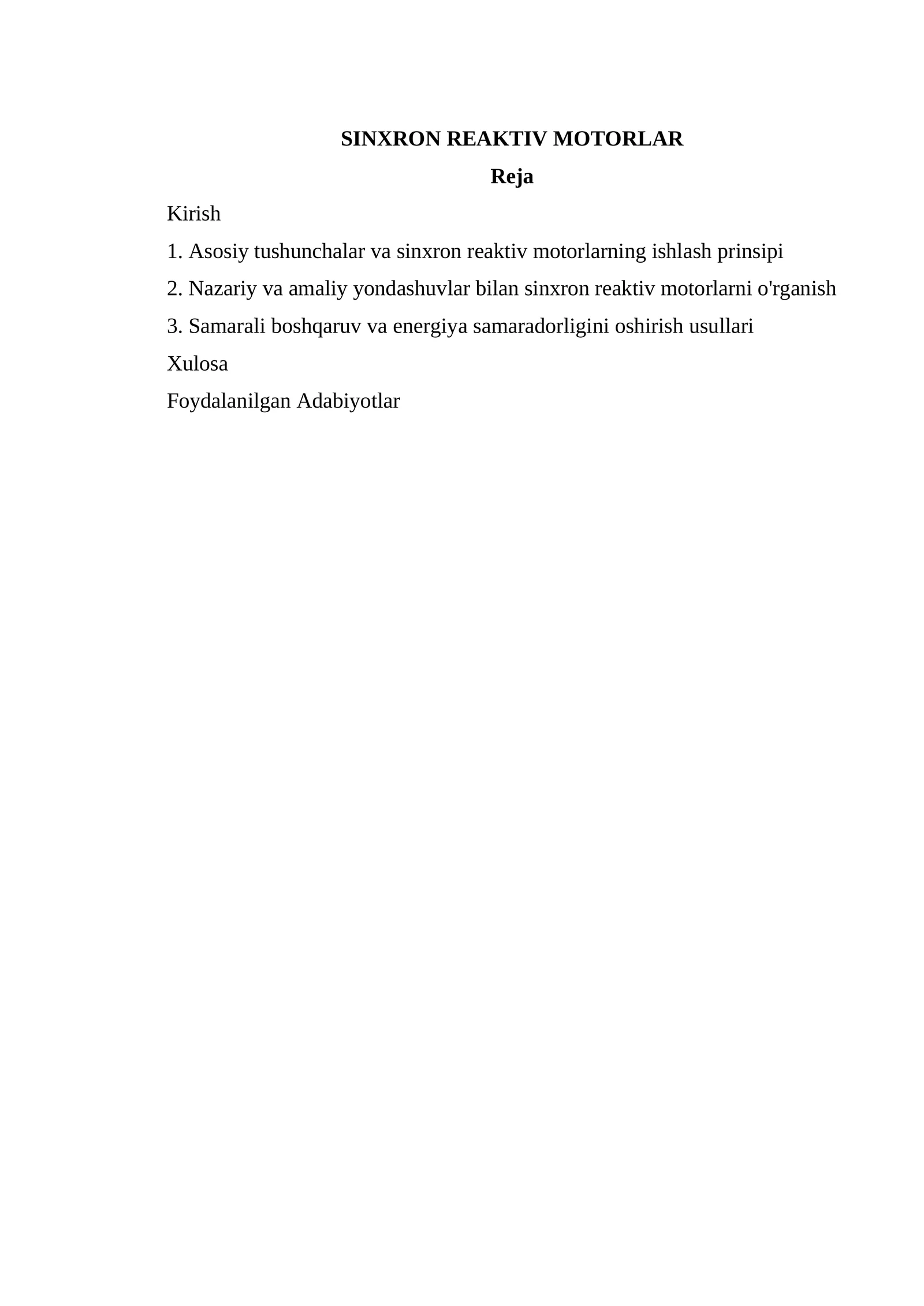 SINXRON REAKTIV MOTORLAR