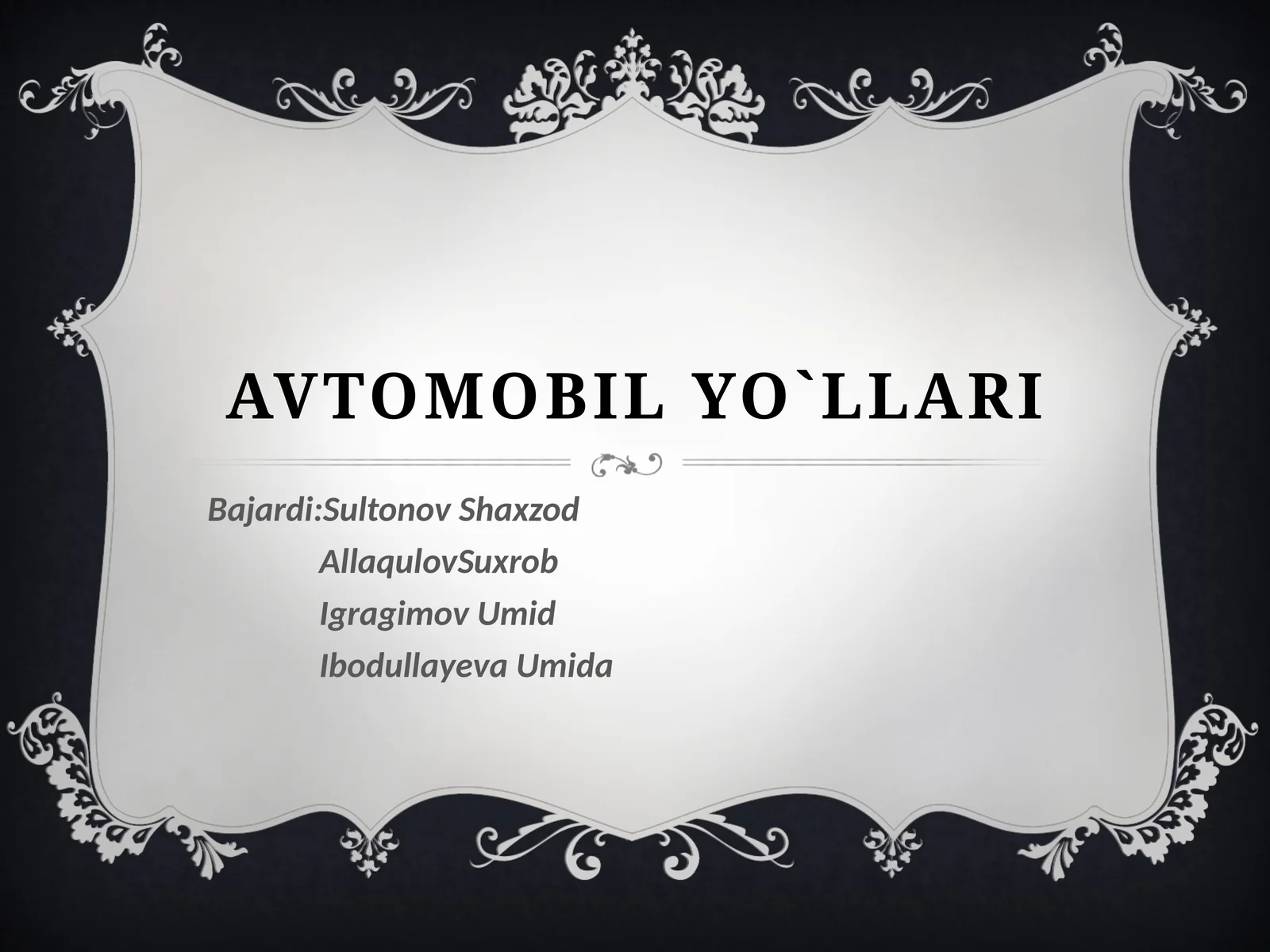 Avtomobilyo`llari