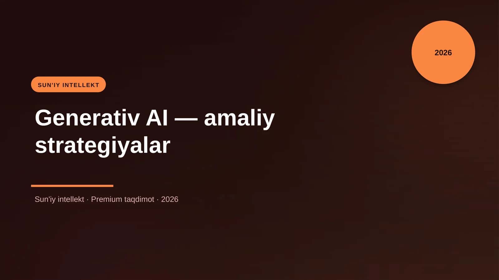 Generativ AI — amaliy strategiyalar