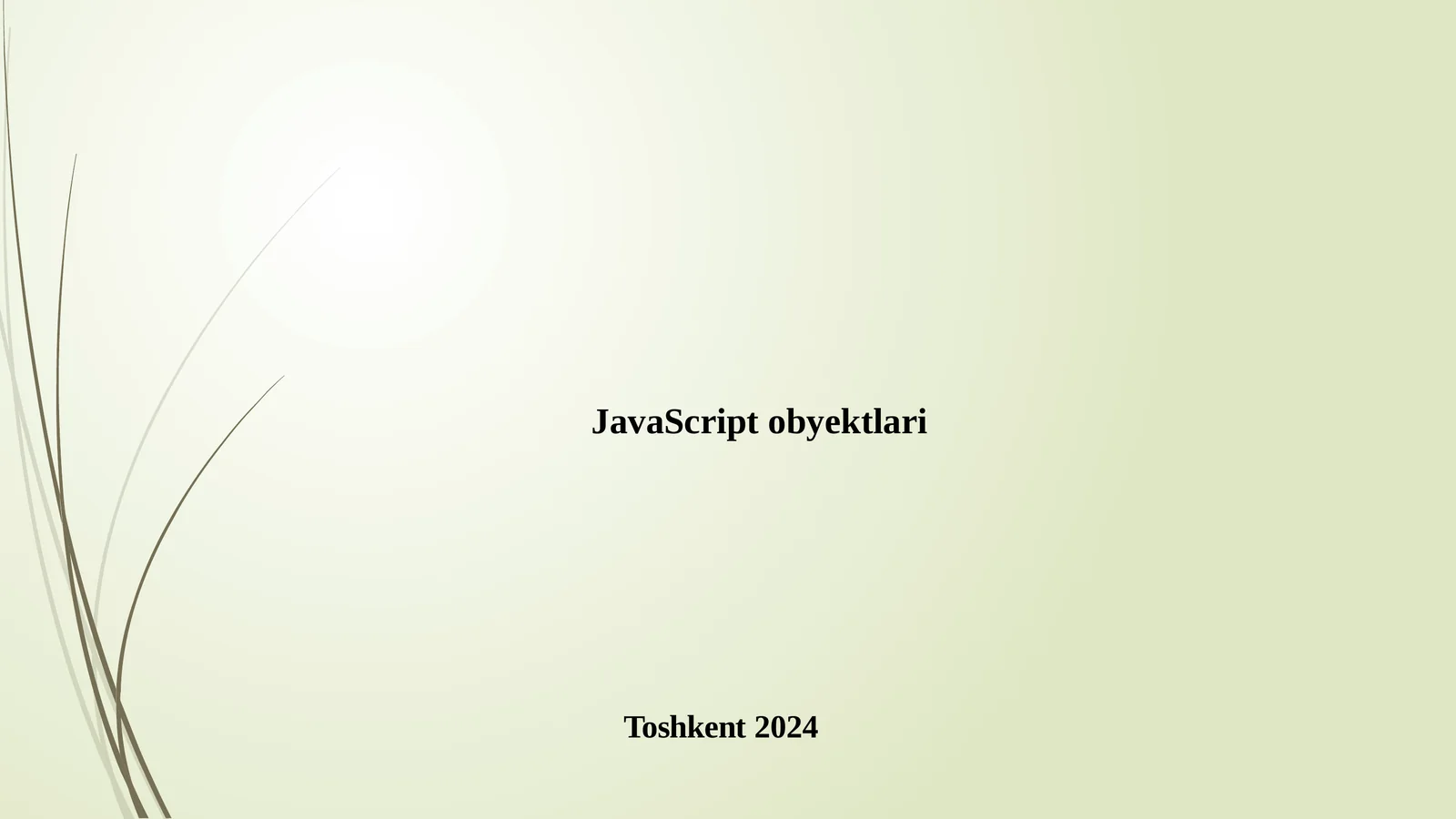 JavaScript obyektlari