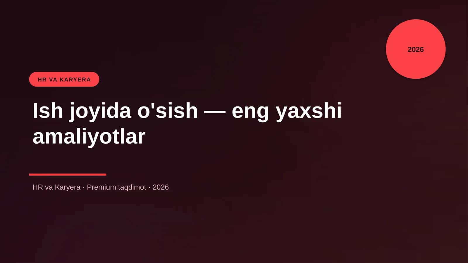 Ish joyida o'sish — eng yaxshi amaliyotlar