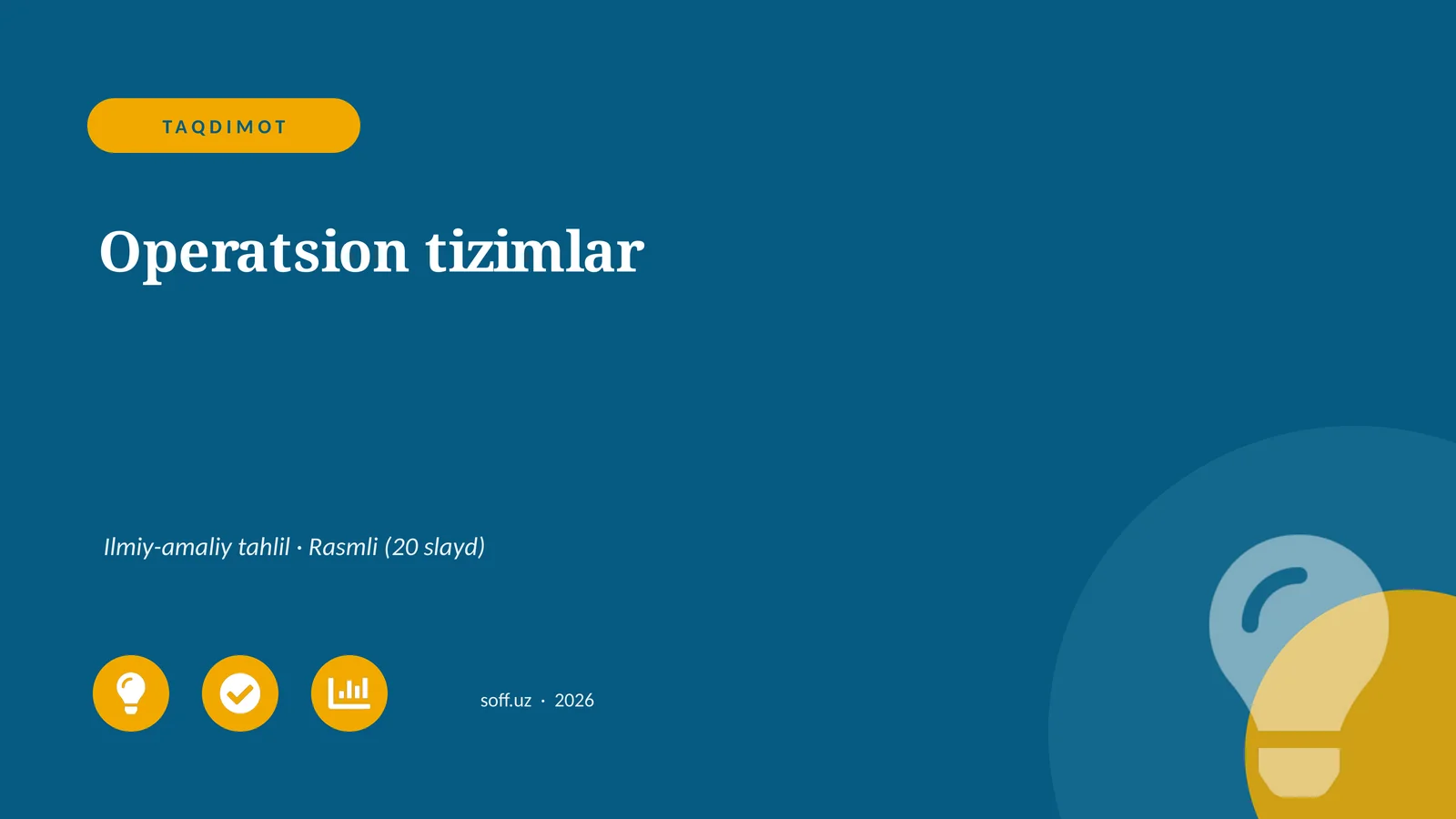 Operatsion tizimlar Ilmiy-amaliy tahlil