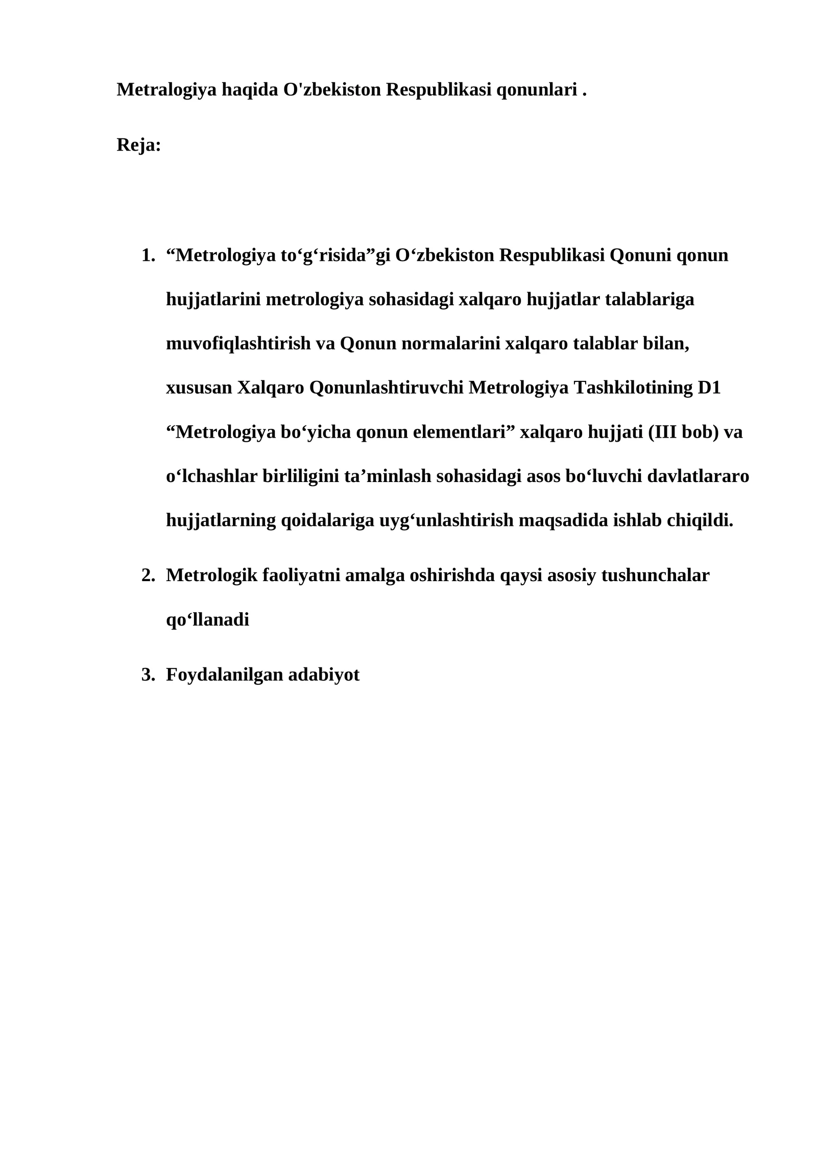 Metralogiya haqida O'zbekiston Respublikasi qonunlari