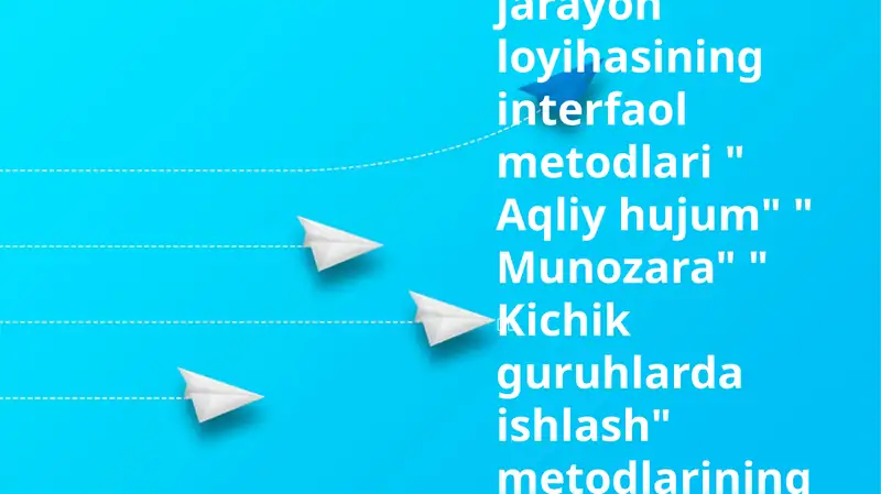 Didaktik jarayon loyihasi interfaol metodlari