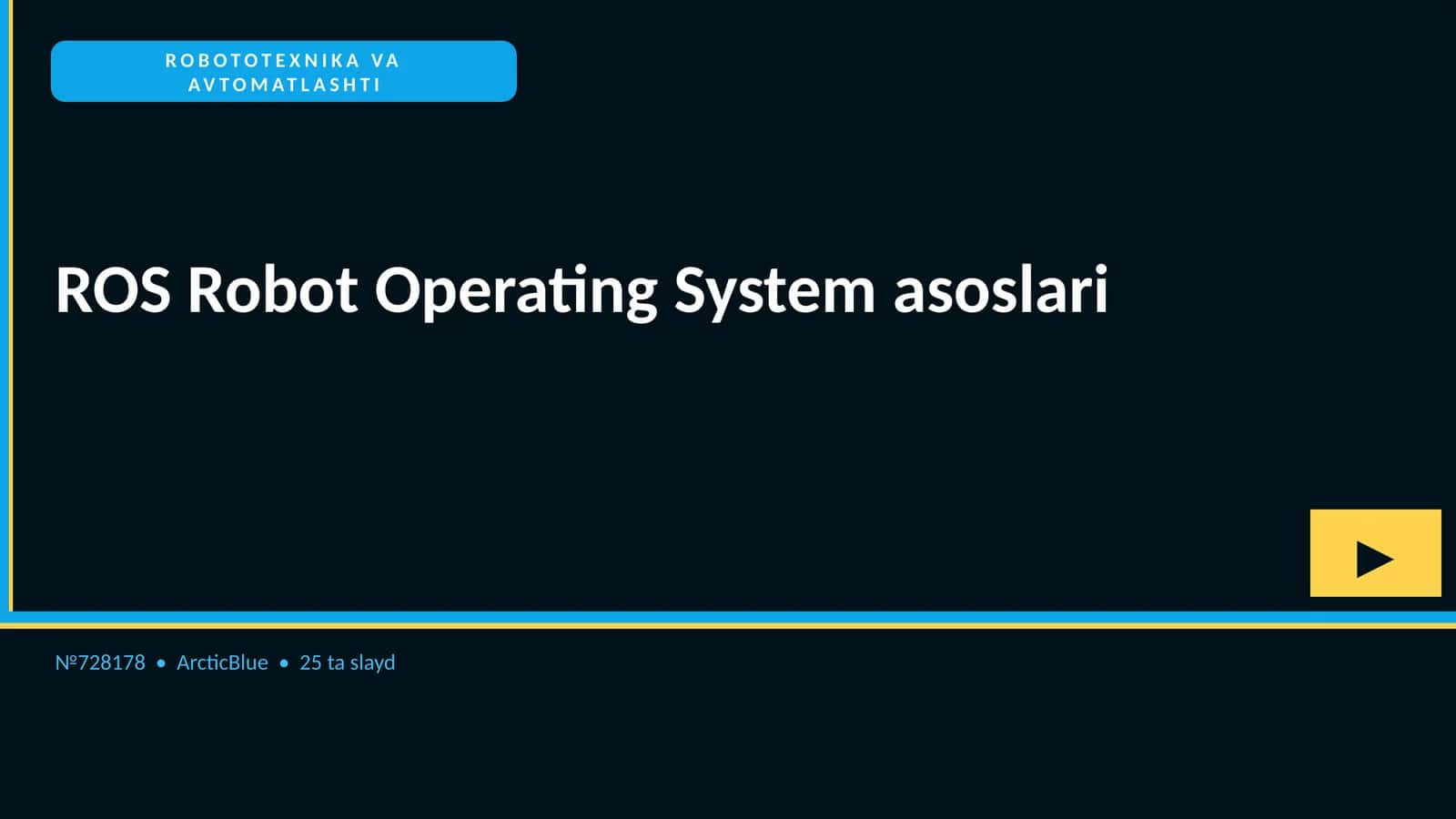 ROS Robot Operating System asoslari