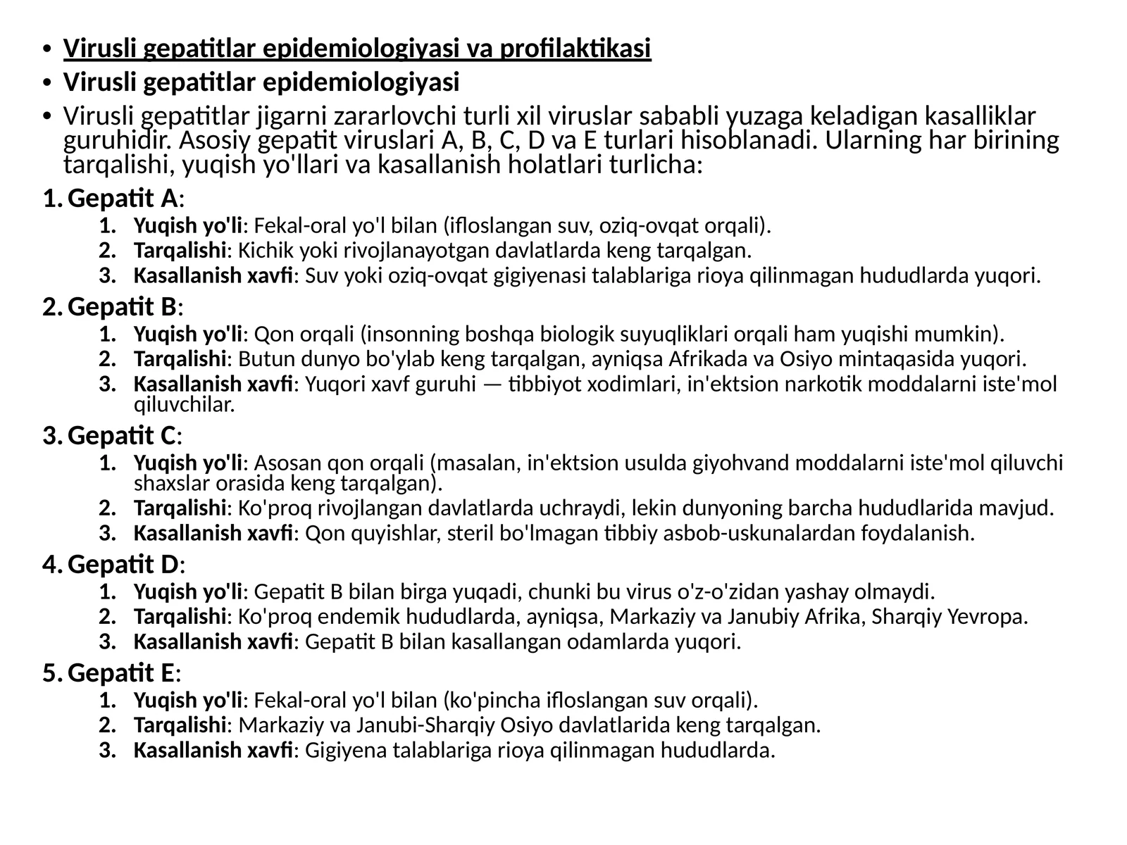 Virusligepatitlarepidemiologiyasivaprofilaktikasi