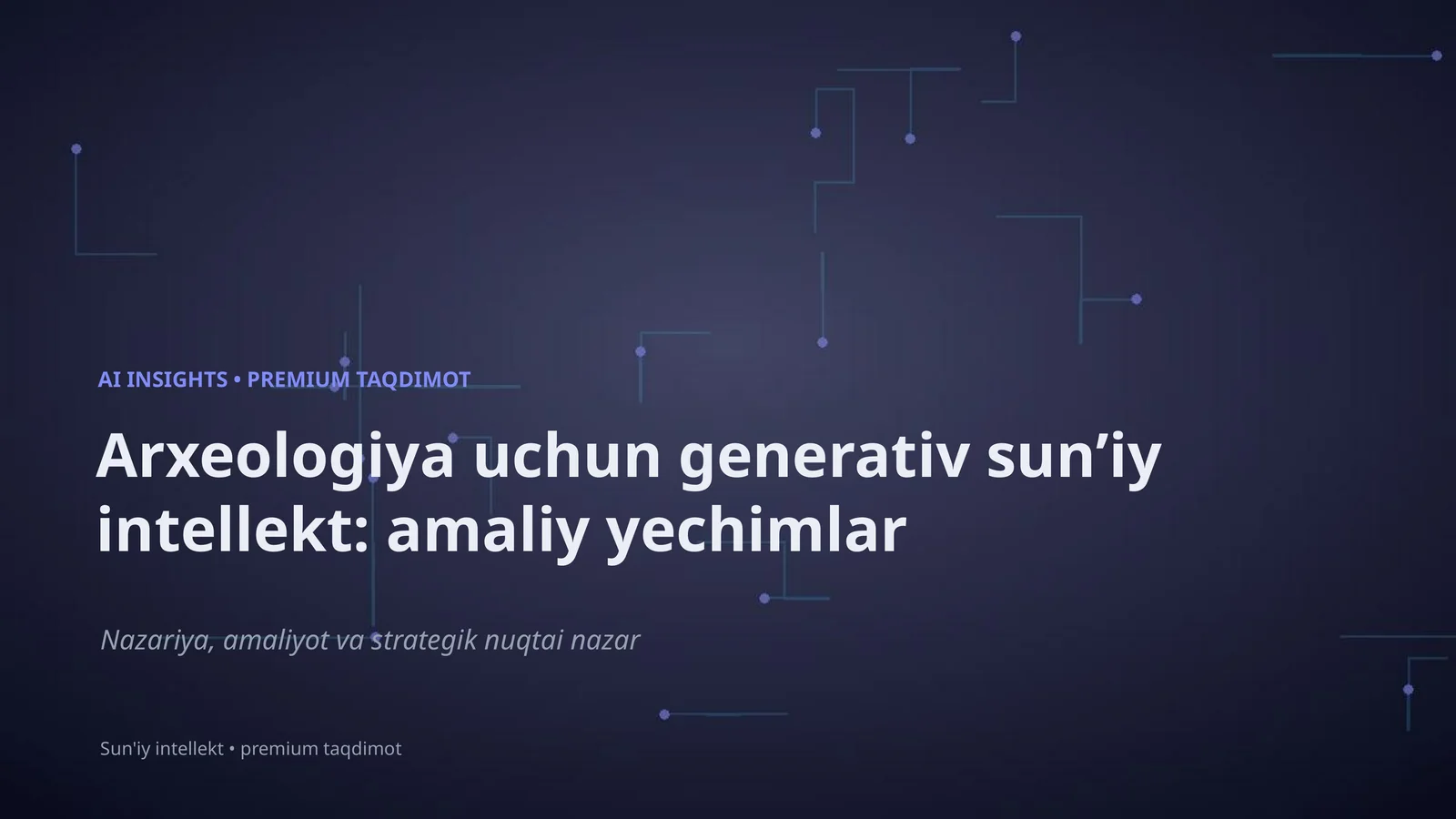 Sun'iy Intellekt: Arxeologiya uchun Generativ Sunʼiy Intellekt