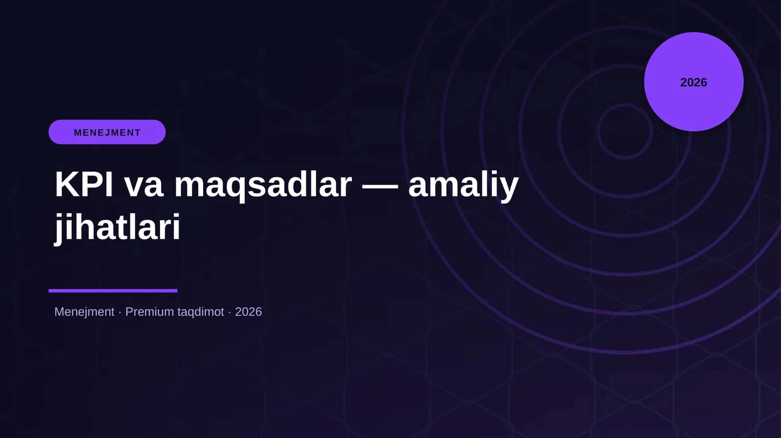 KPI va maqsadlar — amaliy jihatlari