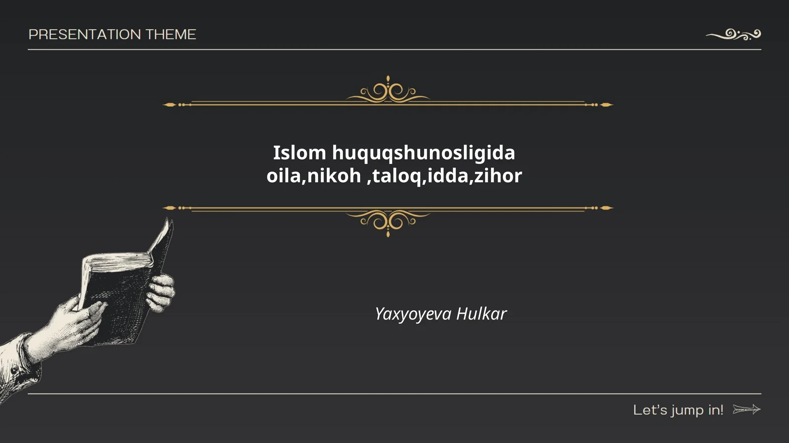 Islom huquqshunosligida oila,nikoh,taloq,idda,zihor